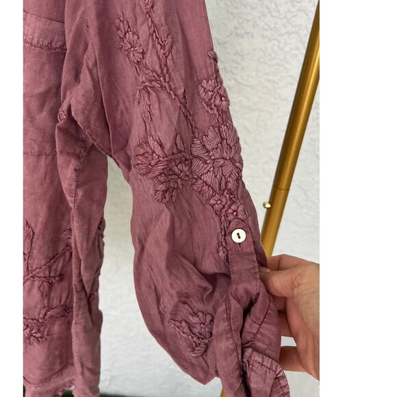 NWT Anthropology by Kyla Seo Jo Buttons Up Cotton Embroidered Shirt Size Small - Picture 7 of 12